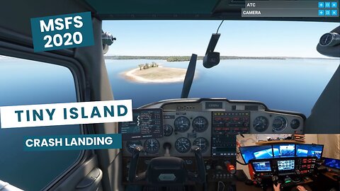 🔥 MSFS 2020 • Emergency Landing on Tiny Sandy Island 🌴✈️ • Cessna Bounces But Survives 💥