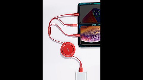 3-in-1 Retractable Charging Cable With iPhone, Type-C & Micro Port, Support Data Transmission