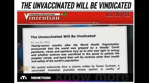 The Unvaccinated will be Vindicated