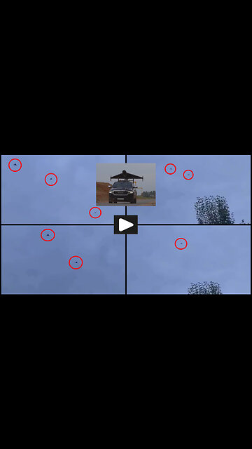 A "flock" of Russian Geran-2 UAV-s in the sky above Ukraine