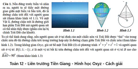 Toán 12: Nếu đứng trước biển và nhìn ra xa, người ta sẽ thấy một đường giao