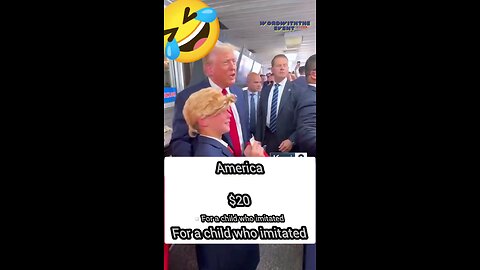 Trump gives $20 to a child who imitated him