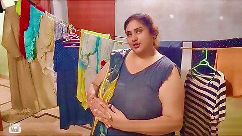 Drying my clothes at home on the rope for my family vlog