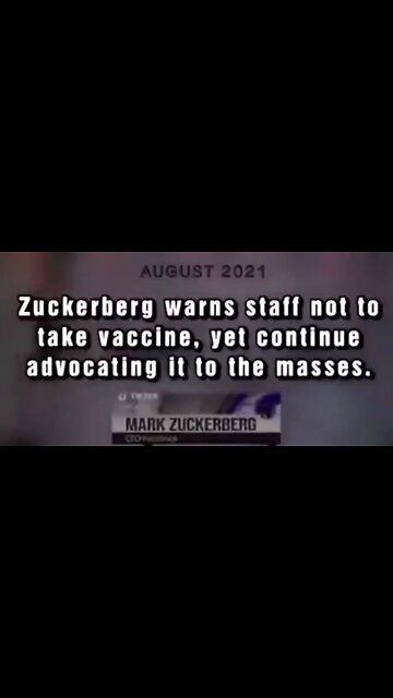 JEW ZUCKERBERG TOLD HIS STAFF NOT TO GET THE JAB BUT CENSORED DOCTORS FOR WARNING PEOPLE. 💉