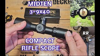 Midten 3-9x40 Compact Rifle Scope, Mil-Dot Reticle, Locking Turret, Zero Reset