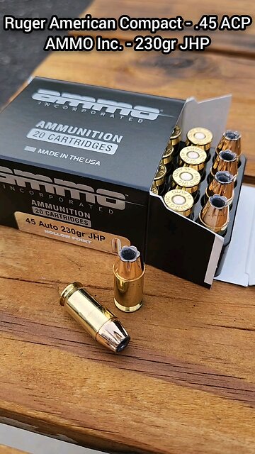 [Chrono] (.45 ACP) Ruger American Compact - AMMO Inc. 230gr JHP