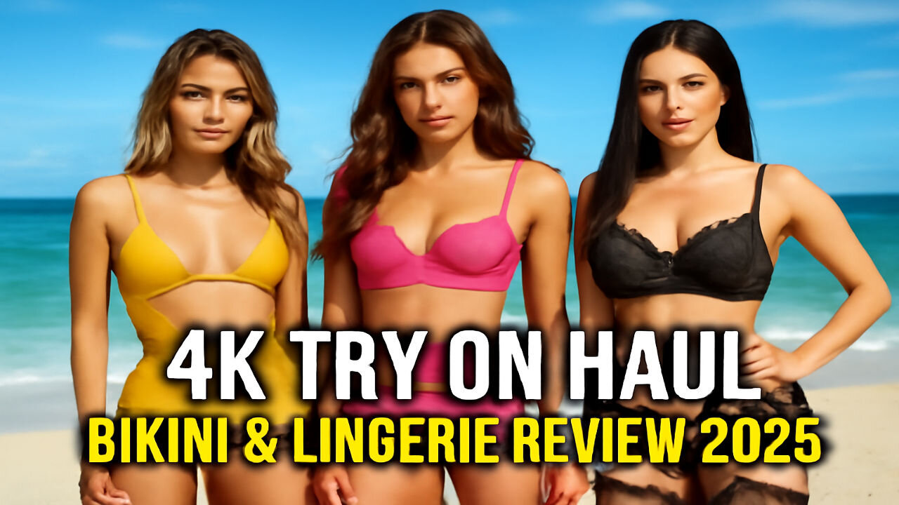 4K Try On Haul Bikini 👙 Lingerie USA Reviews