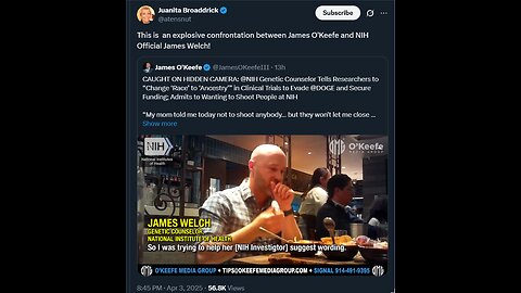 This is an explosive confrontation between James O'Keefe and NIH Official James Welch!