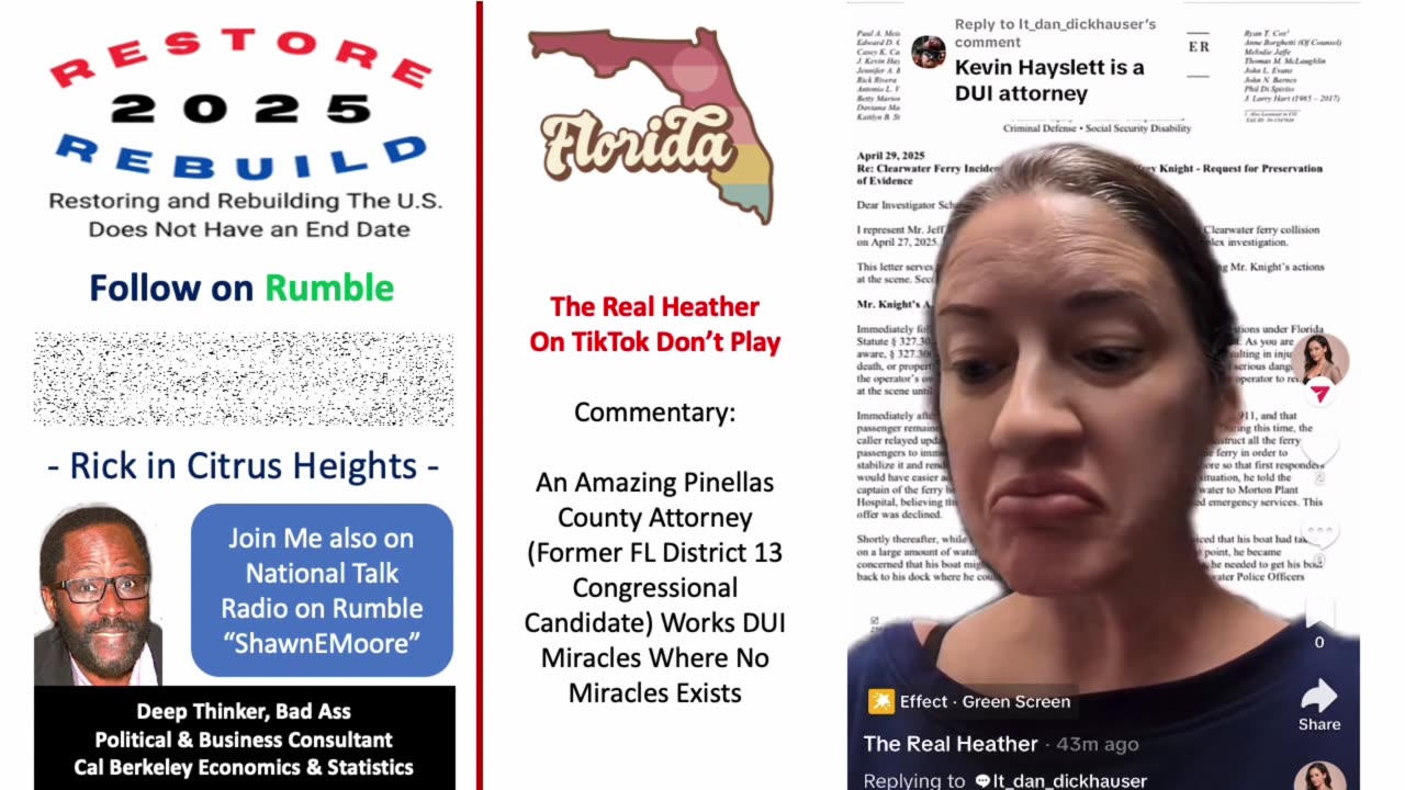 Pt 3-Kevvy Kev Attorney, Former FL Congress Candidate & Clearwater Boat Incident