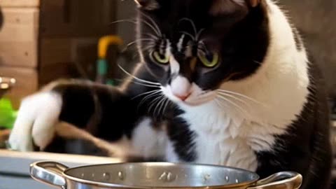 Cat cooking
