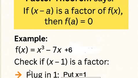 Factor Theorem Explained with a Quick Example