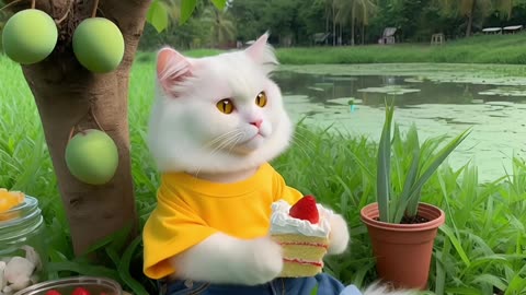 Cats cute amazing in the garden cute 🥰