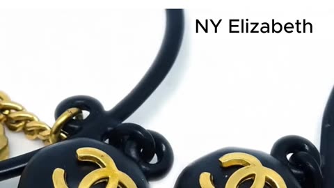 CHANEL BLACK CLOVER HOOP DANGLE EARRINGS