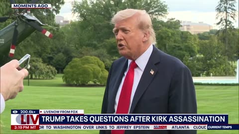 NEW- Trump comments on Kirk assassination investigation