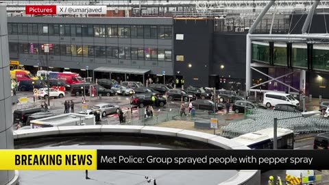 Search for suspects after 'pepper spray' incident at Heathrow Airport
