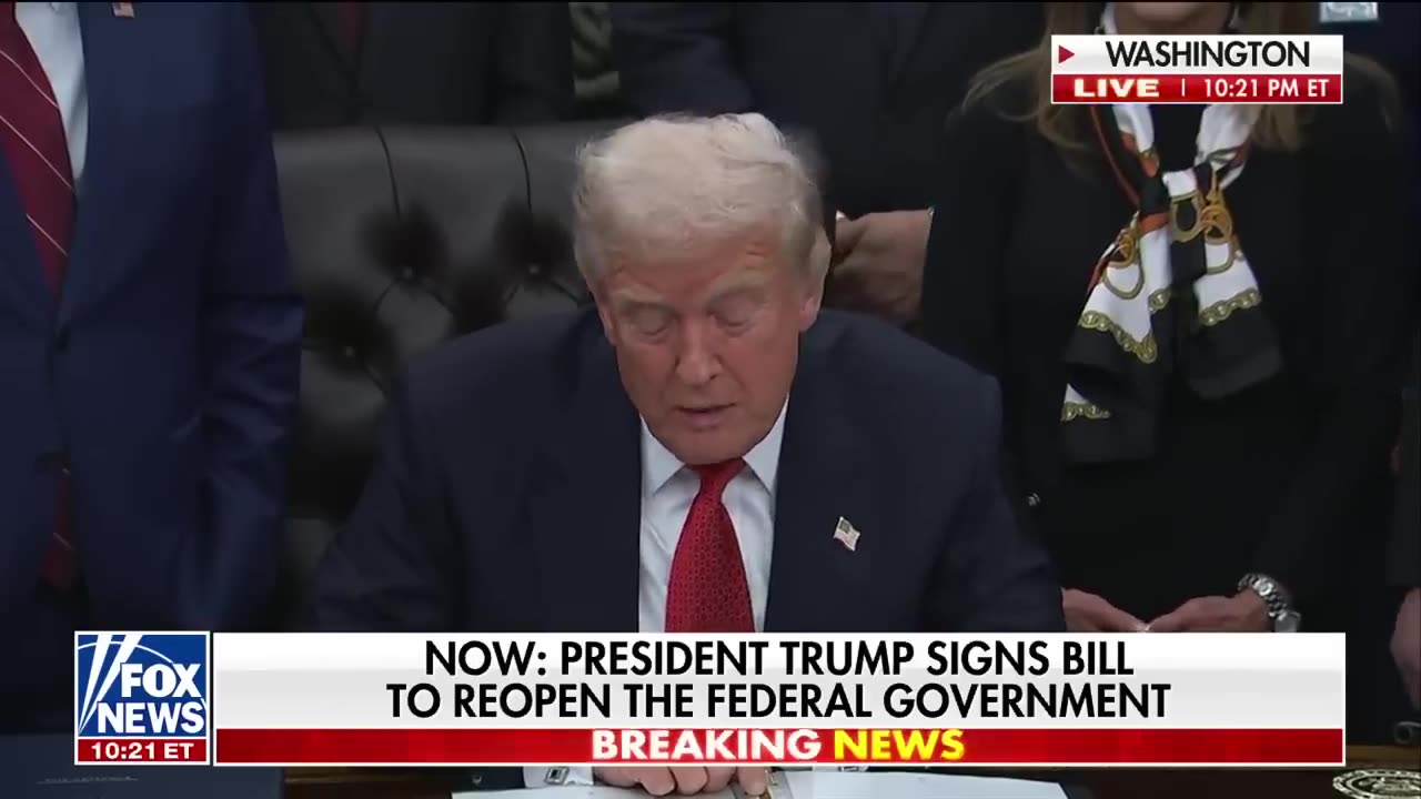 BREAKING: Trump has a message for Dems while signing bill to end government shutdown