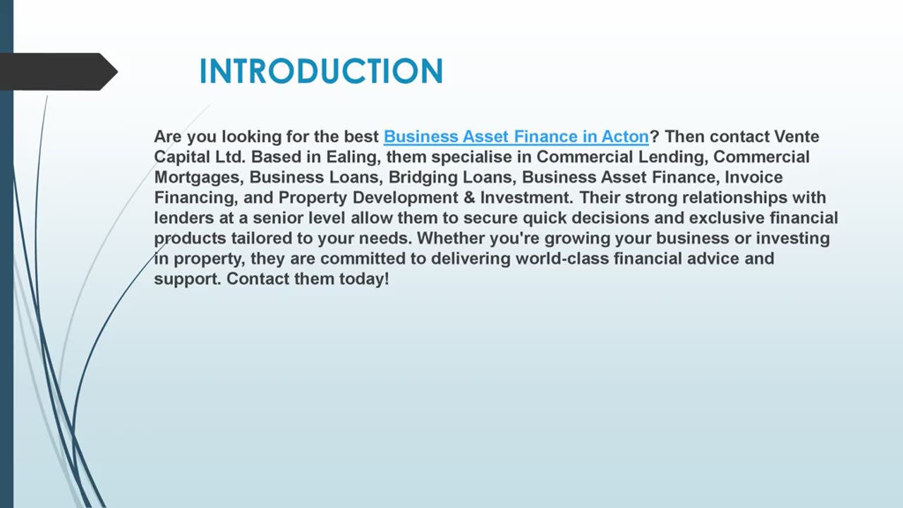 Looking for the best Business Asset Finance in Acton