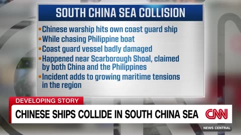 Chinese ships collide in South China Sea