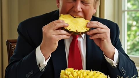 Trump eating a pineapple 🍍😳
