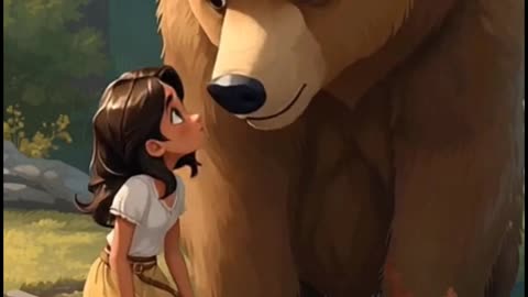 Bear and small girl #kindstory #bedtimestory #kids