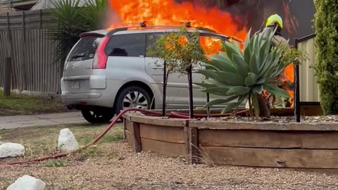 Car on Fire in Melbourne Australia