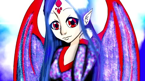 Oc speedpaint new crystal wings for the vampire god