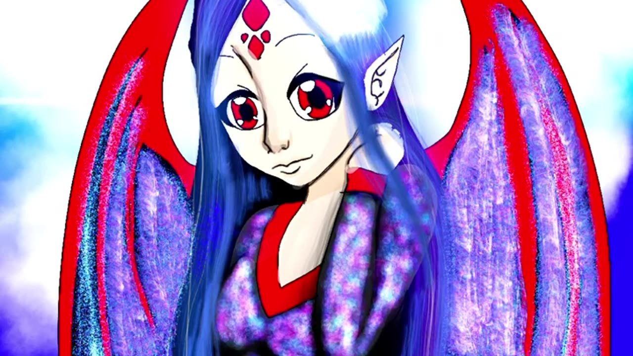 Oc speedpaint new crystal wings for the vampire god