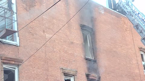 Aftermath of the fire above the vegan bakery. Apts' destroyed