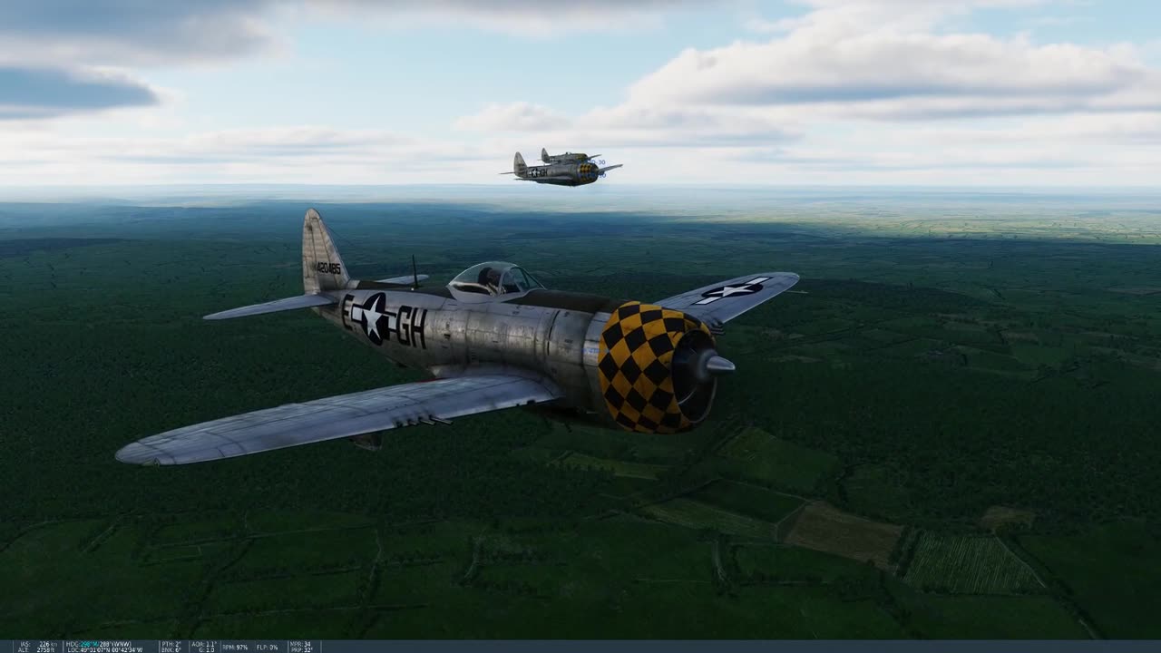 My P-47 Group heading back to base after stike. Track IR on this mission
