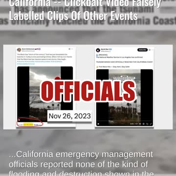 Fact Check: Video Does NOT Show July 29, 2025 Tsunami Waves Hitting California -- Old Footage