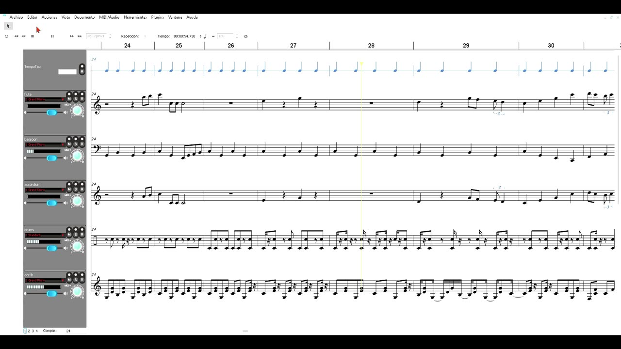 🎼 Partitura de El Baile del Tomate | Melodía: Cabeza, Hombros, Rodillas y Pies