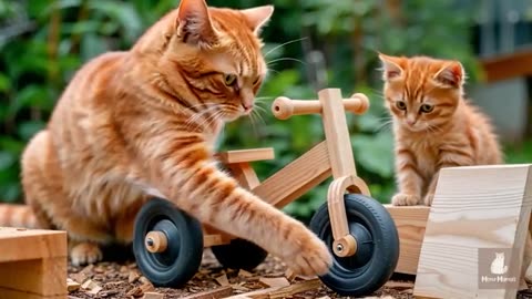 Mama Cat Sick The Kitten Rushes to Take Her to the Hospital, Heads Home to Cook for Mother 🐾🌡️