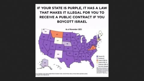 Public Contract Illegal Israel Boycott State by State American Map vs Nationalism