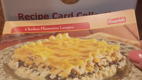 Chicken Florentine Lasagna recipe card