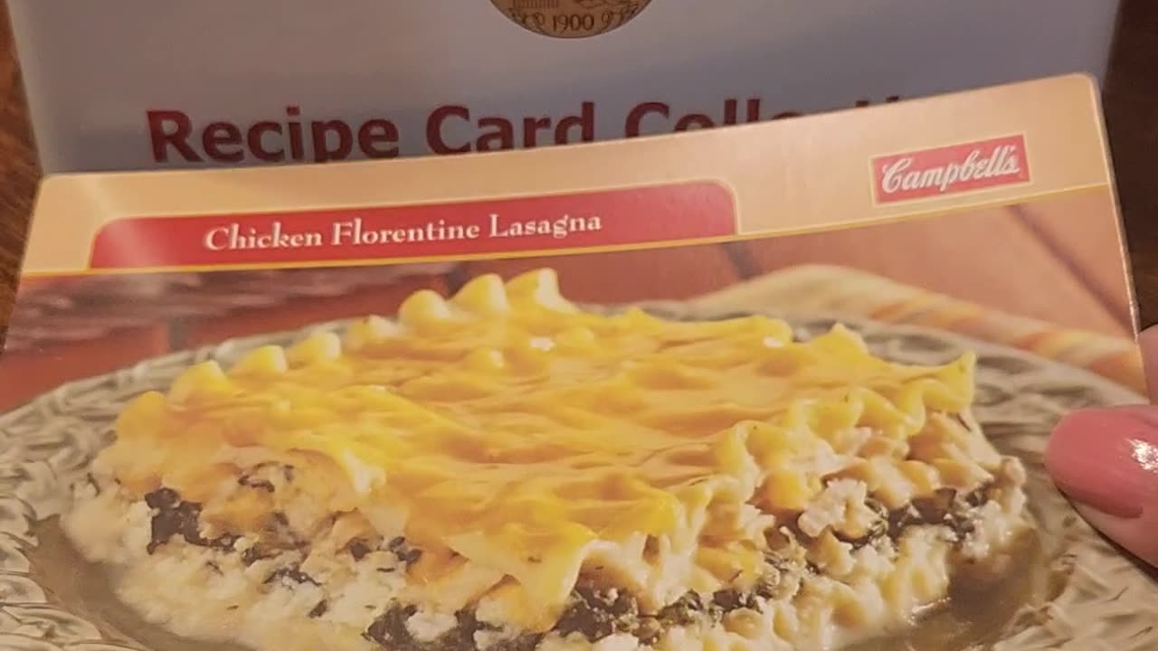 Chicken Florentine Lasagna recipe card