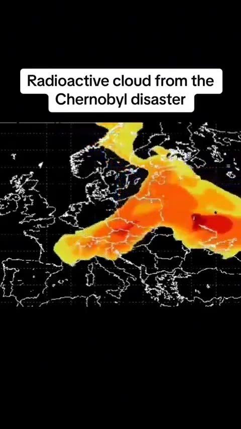 Radioactive cloud movement from the Chernobyl nuclear disaster in 1986