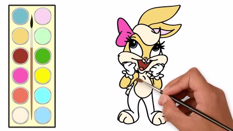 Baby Lola Bunny Painting for Kids | Easy Art for Ages 6-8