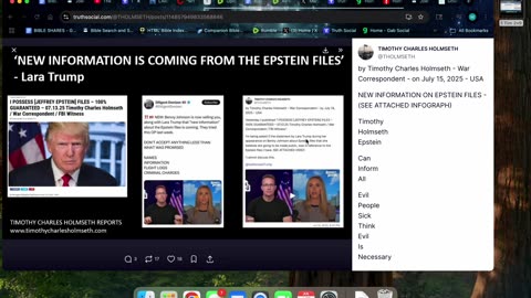 7/17/25 TCH News Tim: Epstein Files more info coming!