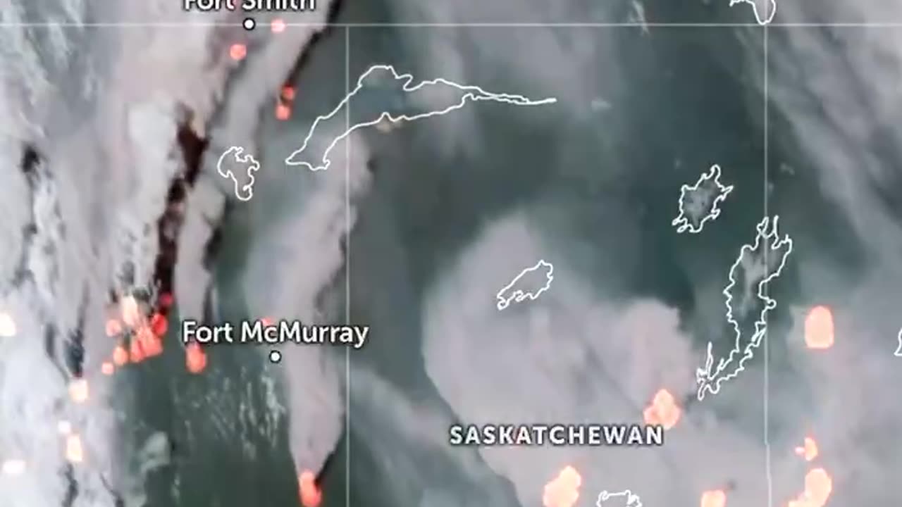 Lots of smoke on satellite in Canada as dozens of wildfires burn out of control