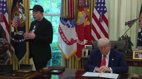 President Trump Participates in a Press Conference with Elon Musk