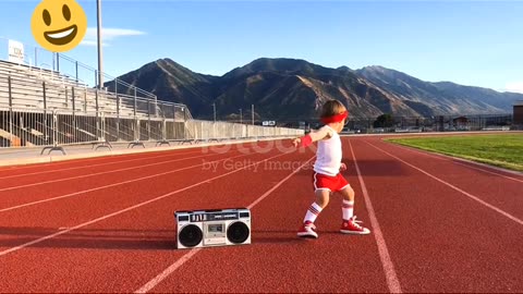 A little boy dancing is very funny., 😁😆