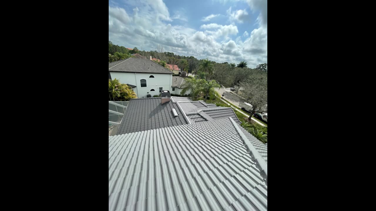 Before and After Tile Roof Coating Applications