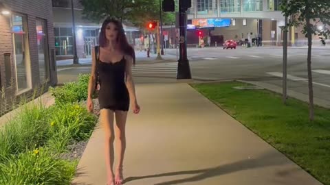 Tgirl in the street coming to you