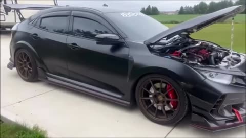 Honda Civic Type R FK8 - Custom LED Bonnet / Hood Holder Prop Display video showcase. 🎥🚗🖤