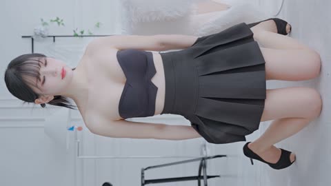 (4K 세로룩북) 하얀 원피스 하얀 피부 희솔 ❤️ Underwear lingerie 란제리 Lookbook 스타킹 언더웨어 직캠 레전드 모델 희솔(4 