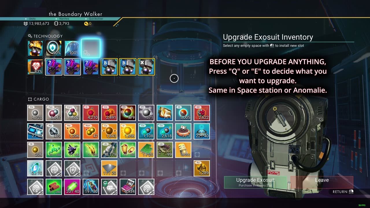 NMS│How to Upgrade the EXOSUIT TECHNOLOGY Slot ( not the Cargo ) - Fast Guide 2025