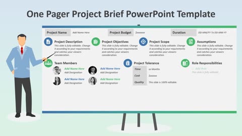 One Pager Project Brief PowerPoint Template
