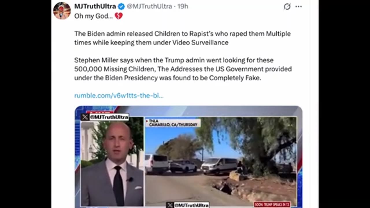 Miller on fake Biden child trafficking ..