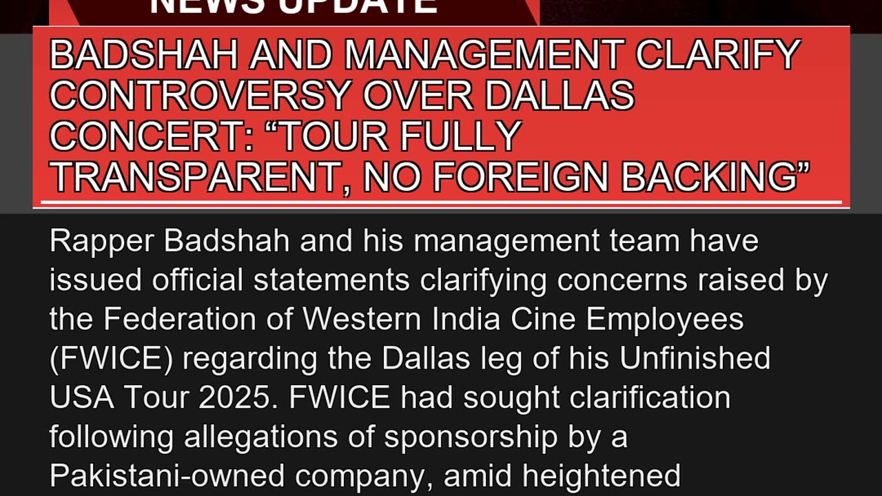 Badshah and Management Clarify Controversy Over Da
