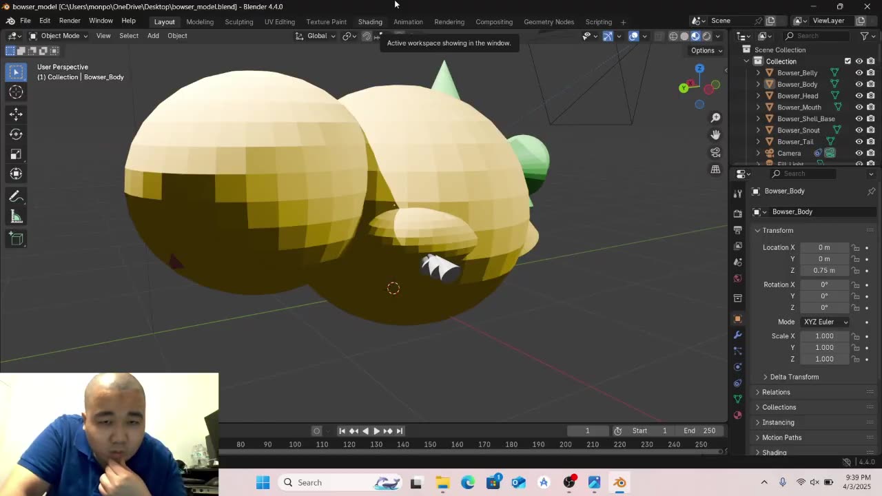 King Koopa Unleashed - Creating Bowser in Blender | 3D Modeling Showcase